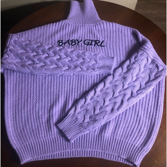 Fashion Nova Baby Girl Turtleneck Sweater - Lilic XL 100% Acrylic - Picture 2 of 12